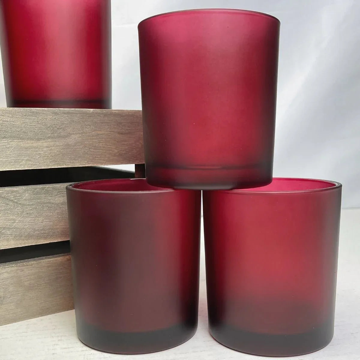 10 Pack Red Frosted Glass Votive Tealight Candle Holders Valentines Day Xmas Wedding Decor Glass Candlestick Party Decorations Bridal Baby Shower Event - Mekamart Australia