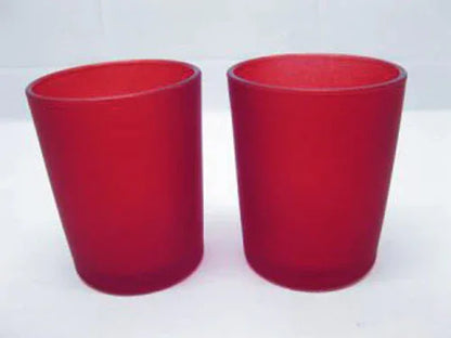 10 Pack Red Frosted Glass Votive Tealight Candle Holders Valentines Day Xmas Wedding Decor Glass Candlestick Party Decorations Bridal Baby Shower Event - Mekamart Australia