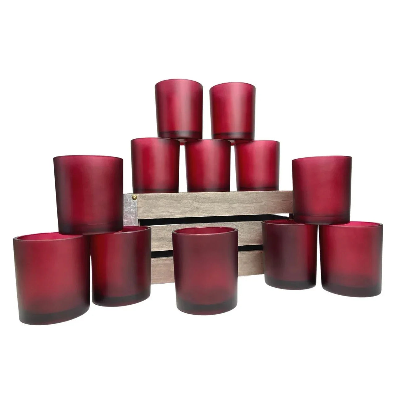 20 Pack Red Frosted Glass Votive Tealight Candle Holders Valentines Day Xmas Wedding Decor Glass Candlestick Party Decorations Bridal Baby Shower Event - Mekamart Australia