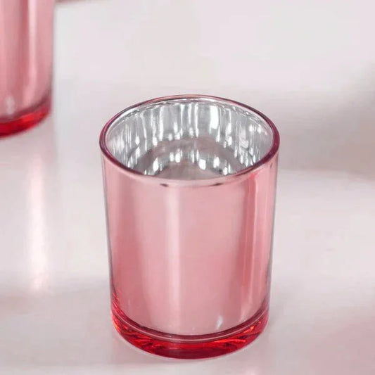 20 Pack Rose Gold Pink Votive Tealight Candle Holders Valentines Day Mercury Wedding Decor Glass Candlestick Party Decorations Bridal Baby Shower Event - Mekamart Australia