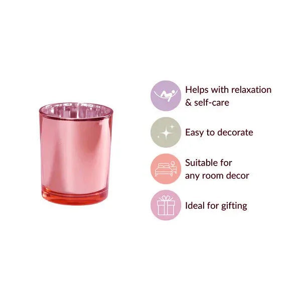 40 Pack Rose Gold Pink Votive Tealight Candle Holders Valentines Day Mercury Wedding Decor Glass Candlestick Party Decorations Bridal Baby Shower Event - Mekamart Australia