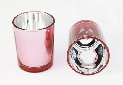 40 Pack Rose Gold Pink Votive Tealight Candle Holders Valentines Day Mercury Wedding Decor Glass Candlestick Party Decorations Bridal Baby Shower Event - Mekamart Australia