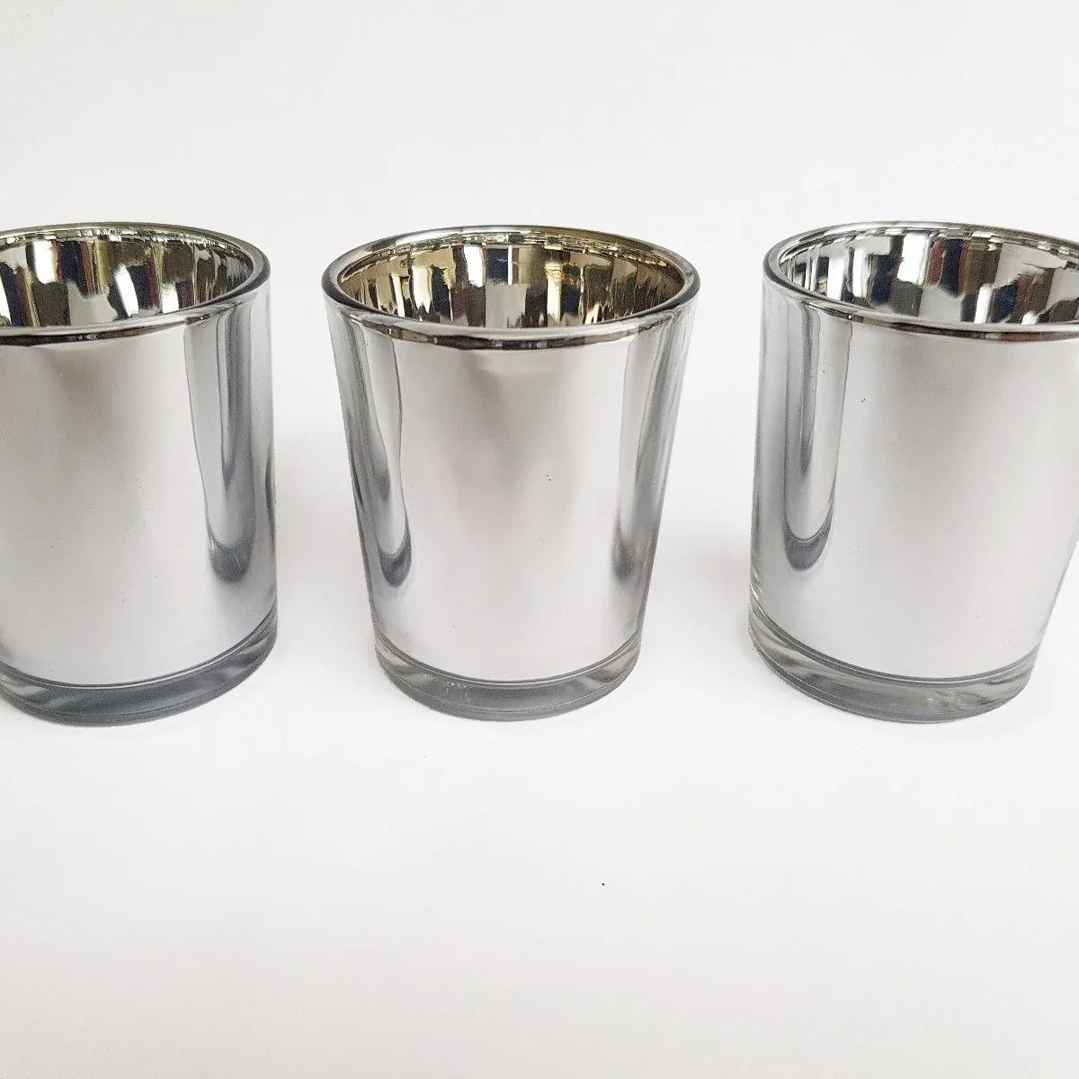 10 Pack Silver Mercury Glass Votive Candle Holders Set For Wedding, Bridal And Baby Shower, Party Function or Home Decor - Mekamart Australia
