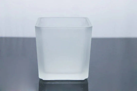 20 Pack Square Cube Frosted Glass 5cm Tealight Candle Holder Festival Decor Wedding Propose Parties Holiday and Home Decor - Mekamart Australia