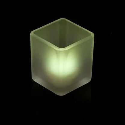 20 Pack Square Cube Frosted Glass 5cm Tealight Candle Holder Festival Decor Wedding Propose Parties Holiday and Home Decor - Mekamart Australia