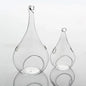 25 Bulk Pack of Hanging Clear Glass Tealight Candle Holder Tear Drop Pear Shape - 12cm High - Terrarium Plant Mini Garden Holder Decor - Mekamart Australia