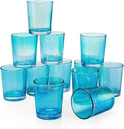 40 Pack Turquoise Glass Votive Tealight Candle Holders House Party Centerpiece Xmas Wedding Decor Glass Candlestick Party Decorations Bridal Baby Shower Event - Mekamart Australia