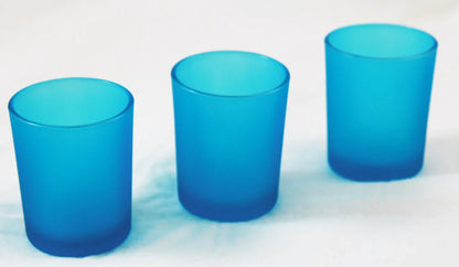 40 Pack Turquoise Frosted Glass Votive Tealight Candle Holders House Party Centerpiece Xmas Wedding Decor Glass Candlestick Party Decorations Bridal Baby Shower Event - Mekamart Australia