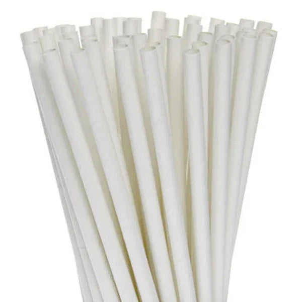 200 Pack White Drinking Straws Biodegradable Eco Paper Birthday Party Event Bistro Bar Cafe Take Away - Mekamart Australia