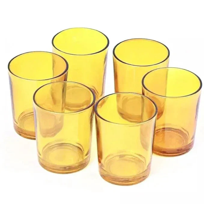 10 Pack Yellow Glass Votive Candle Holders Table Centreoieces Xmas Wedding Anniversary Event Recption Party Function or Home Decor - Mekamart Australia