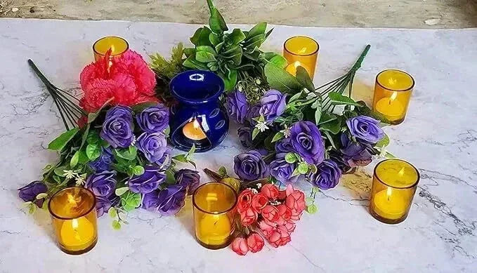 20 Pack Yellow Glass Votive Candle Holders Table Centreoieces Xmas Wedding Anniversary Event Recption Party Function or Home Decor - Mekamart Australia