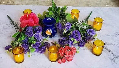 20 Pack Yellow Glass Votive Candle Holders Table Centreoieces Xmas Wedding Anniversary Event Recption Party Function or Home Decor - Mekamart Australia