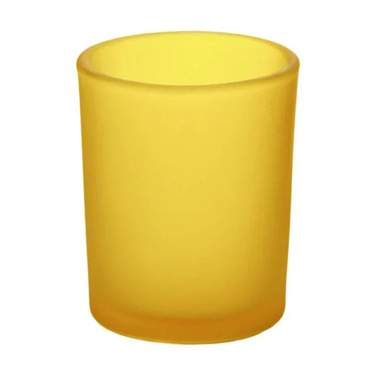 10 Pack Yellow Frosted Glass Votive Candle Holders Table Centreoieces Xmas Wedding Anniversary Event Recption Party Function or Home Decor - Mekamart Australia