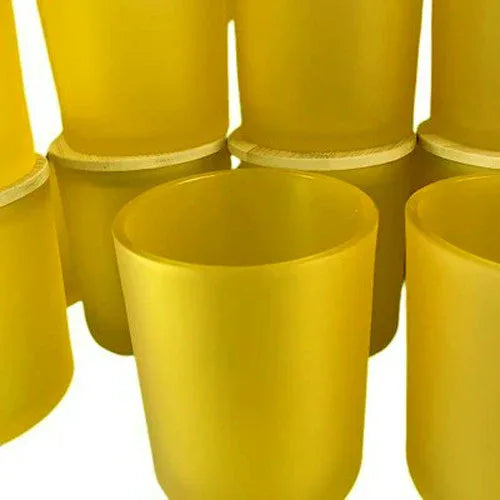 10 Pack Yellow Frosted Glass Votive Candle Holders Table Centreoieces Xmas Wedding Anniversary Event Recption Party Function or Home Decor - Mekamart Australia