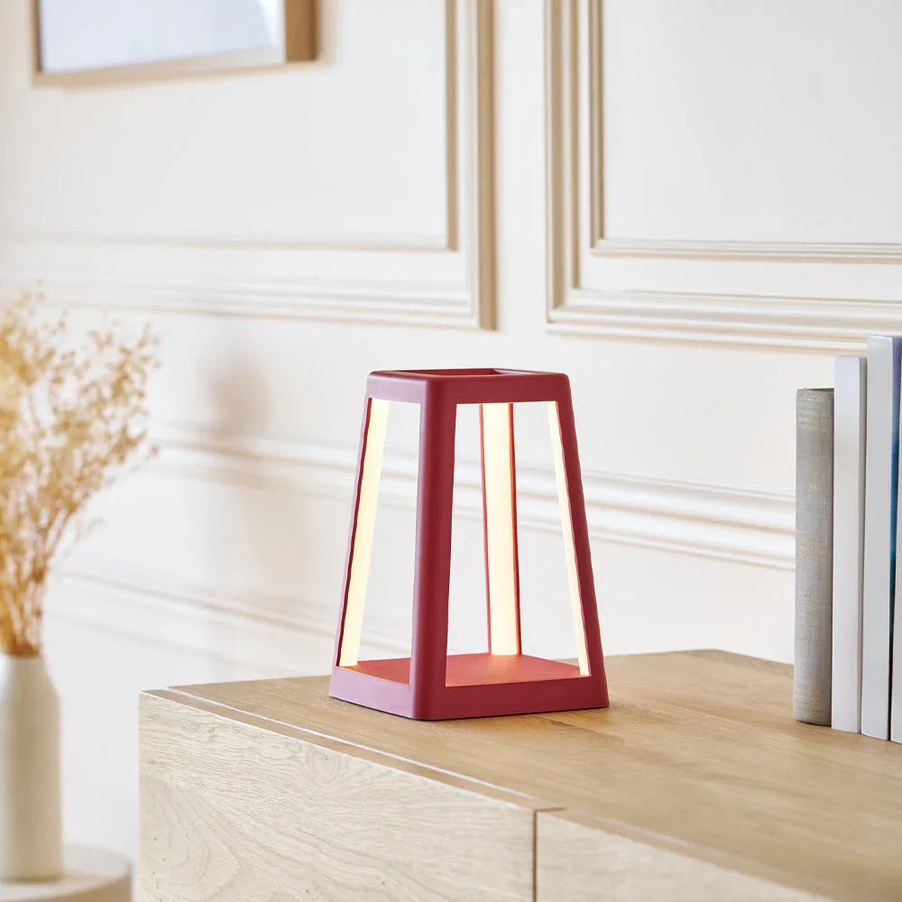 Lexon Lantern Portable Lamp With Built-In Wireless Charger - Red - Mekamart Australia