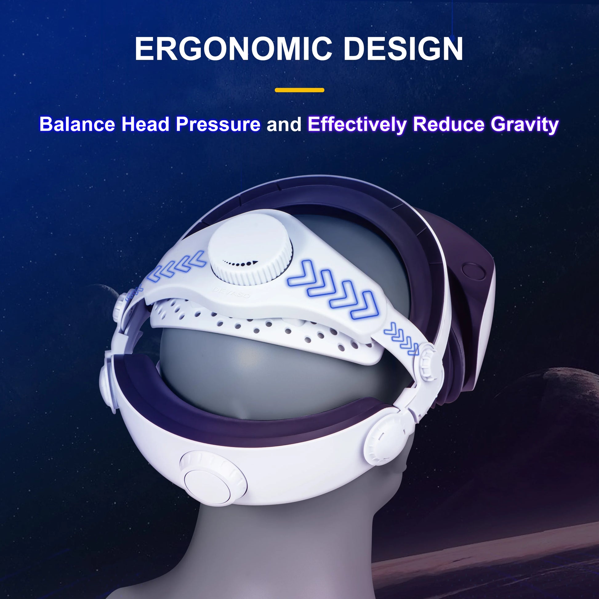DEVASO Adjustable Head Strap for Playstation VR2, Reduced Pressure Lightweight - Mekamart Australia