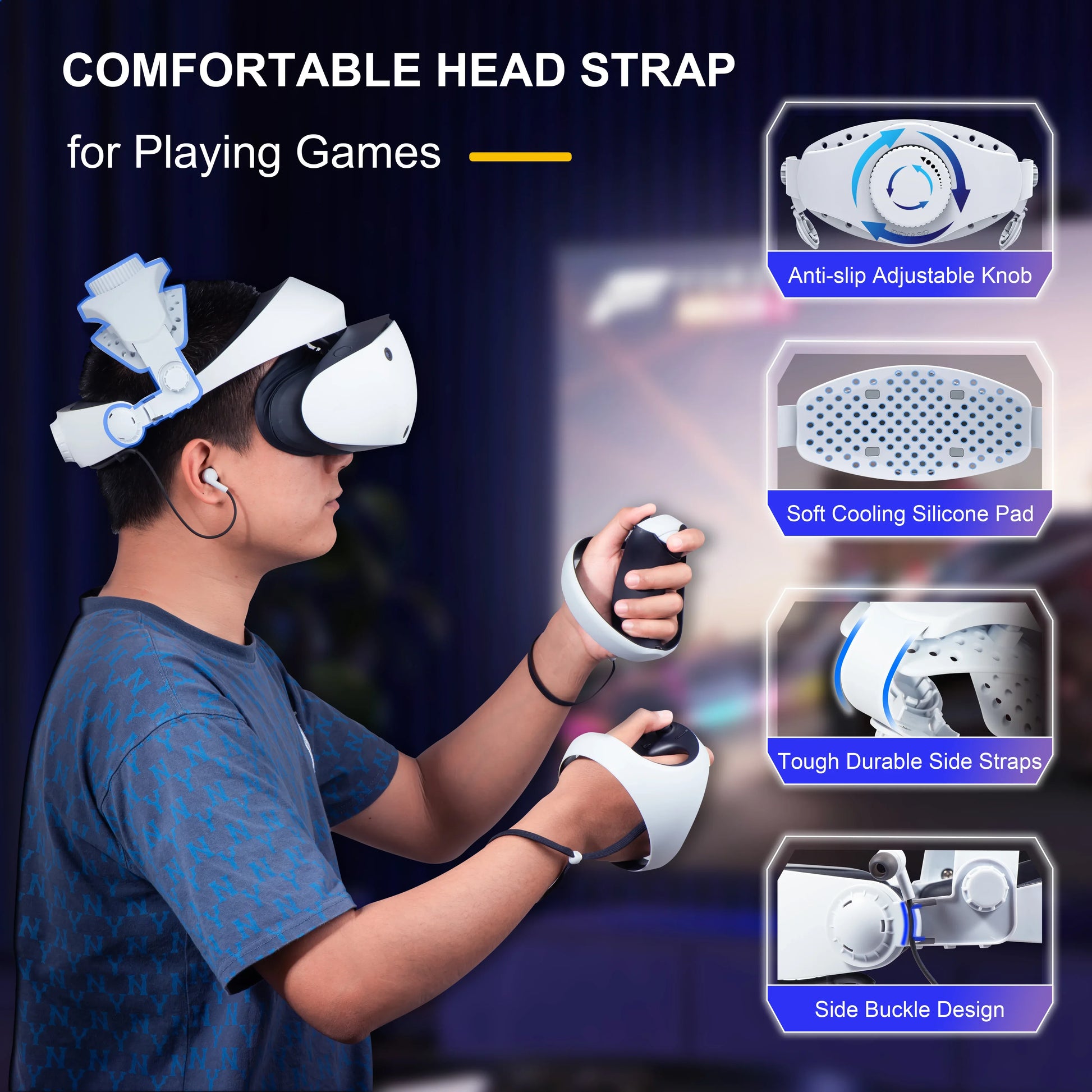 DEVASO Adjustable Head Strap for Playstation VR2, Reduced Pressure Lightweight - Mekamart Australia