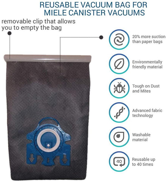 Reusable Vacuum Cloth Bags for Miele GN & FJM Vacuum Cleaners - Mekamart Australia