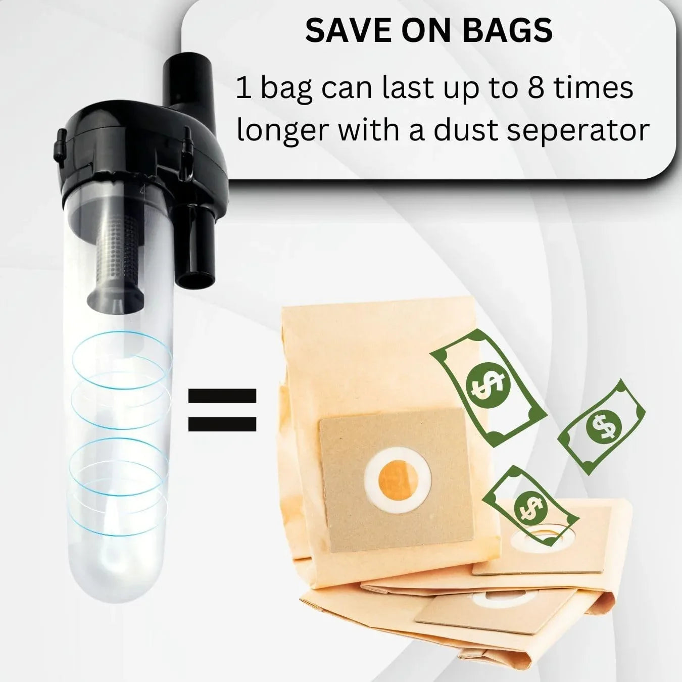 Hygieia Cyclonic Dust Separator (Bag Saver) - For Most Vacuum Brands - Mekamart Australia