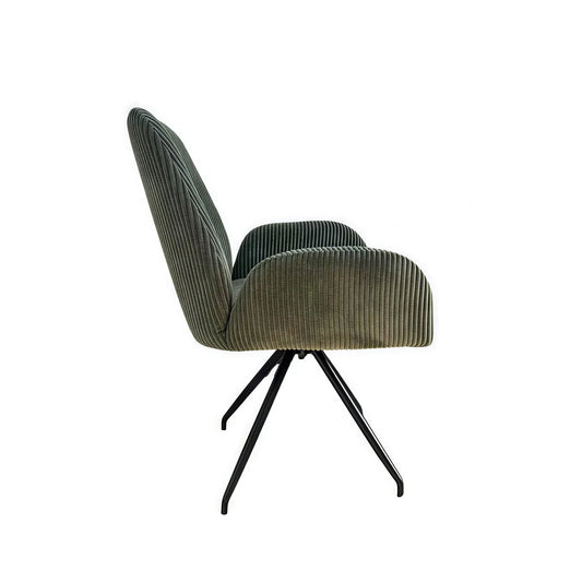 Dining Chair Linen Fabric Upholstered Seat Powder Coated Iron Legs - Mekamart Australia
