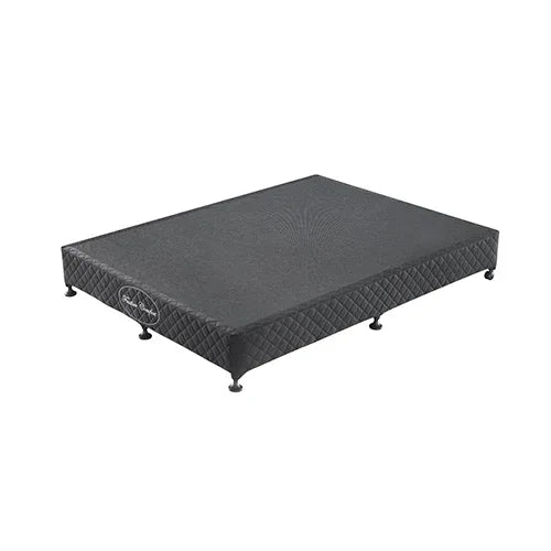 Mattress Base Ensemble Queen Size Solid Wooden Slat in Black with Removable Cover - Mekamart Australia