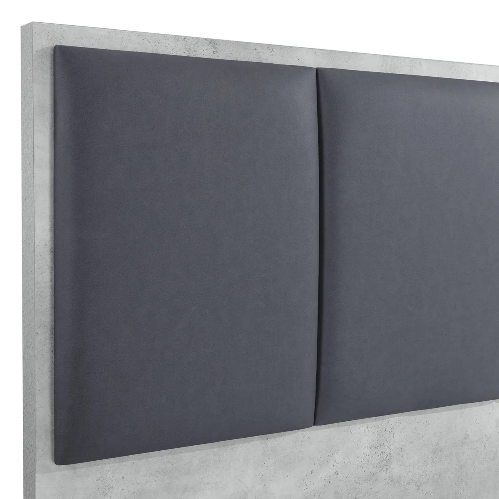 Queen 4 Pcs Bedroom Suite with Dresser Fabric Upholstery MDF Combination of Black & Cement Colour - Mekamart Australia