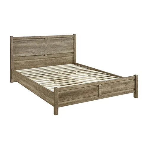 King Size Bed Frame Natural Wood like MDF in Oak Colour - Mekamart Australia