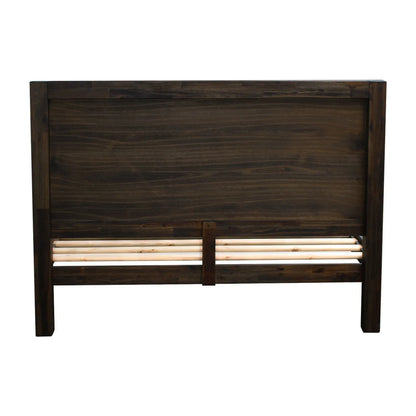 Bed Frame Queen Size in Solid Wood Veneered Acacia Bedroom Timber Slat in Chocolate - Mekamart Australia