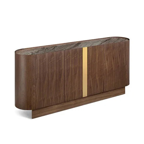 Buffet MDF Melamine Interior Storage In Dark Walnut colour - Mekamart Australia