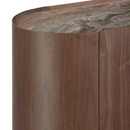 Buffet MDF Melamine Interior Storage In Dark Walnut colour - Mekamart Australia