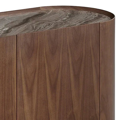 Buffet MDF Melamine Interior Storage In Dark Walnut colour - Mekamart Australia