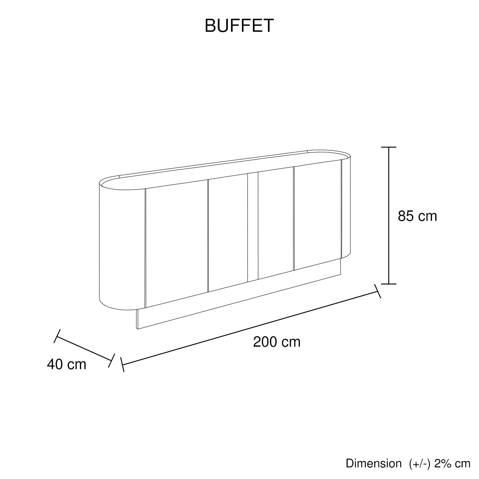 Buffet MDF Melamine Interior Storage In Dark Walnut colour - Mekamart Australia