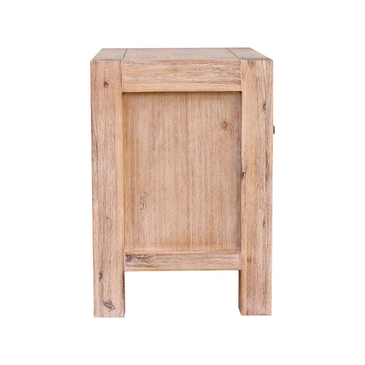Bedside Table 2 drawers Night Stand Solid Wood Acacia Oak Colour - Mekamart Australia