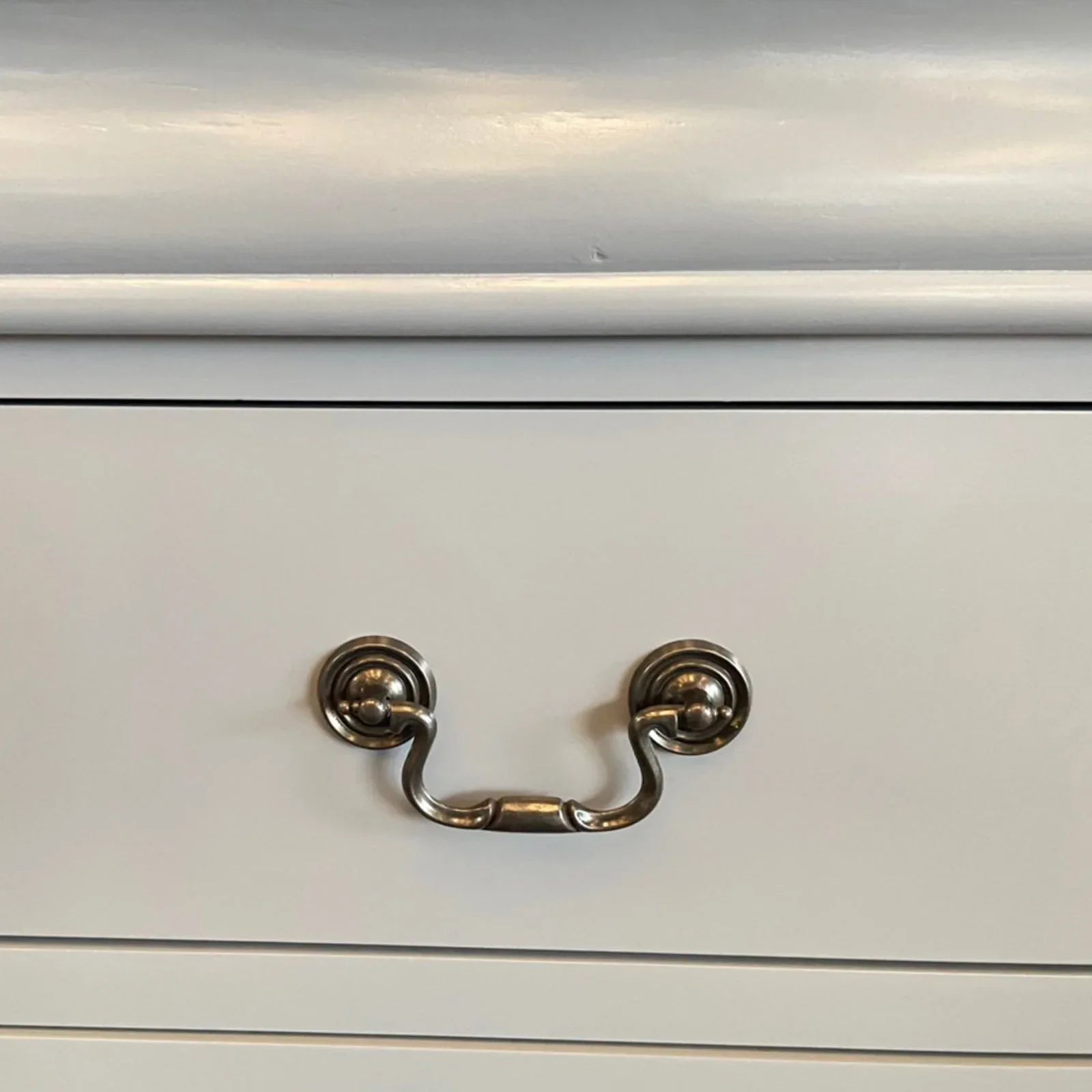 Bedside Table Grey Colour With 2 Drawers Night Stand Solid Wood Metal Handles - Mekamart Australia