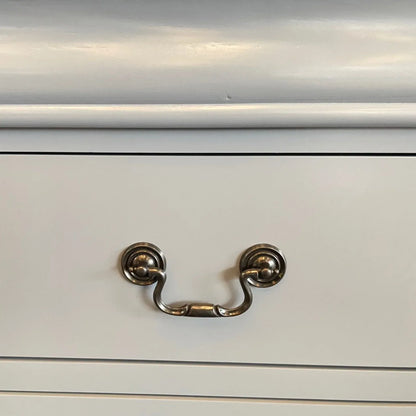Bedside Table Grey Colour With 2 Drawers Night Stand Solid Wood Metal Handles - Mekamart Australia