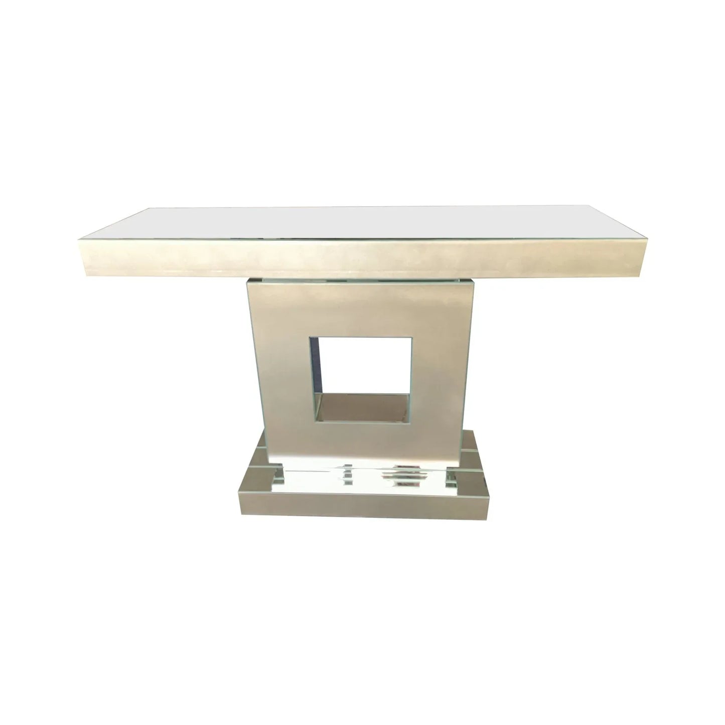 Hall Table Rectangular Shape MDF & Mirror Attractive Base - Mekamart Australia