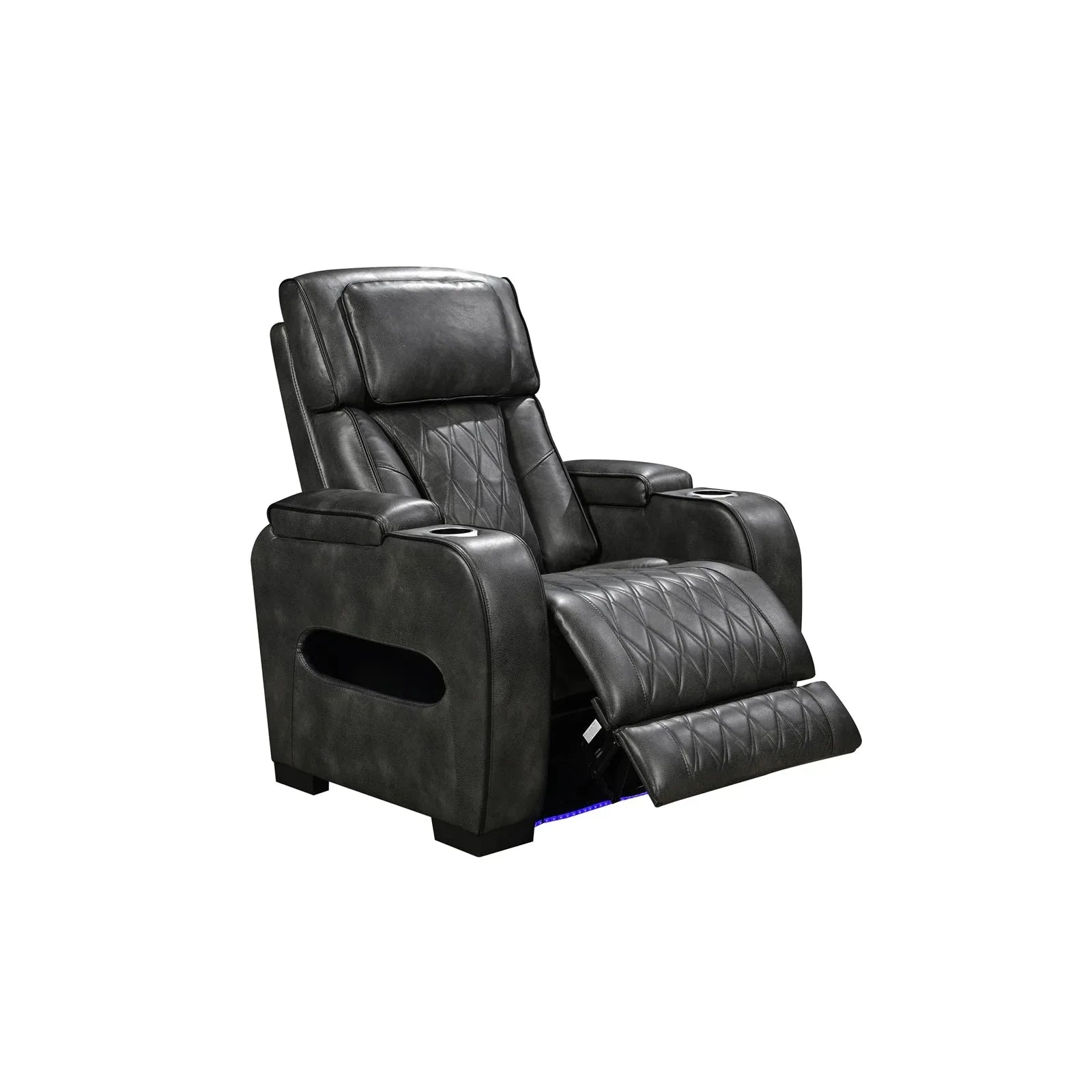 3-2-1 Seater Electric Air Leather Dark Grey Recliner Set - Mekamart Australia
