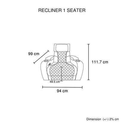 3-2-1 Seater Electric Air Leather Dark Grey Recliner Set - Mekamart Australia