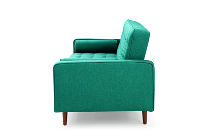 Sofa Bed 3 Seater Button Tufted Lounge Set for Living Room Couch in Velvet Green Colour - Mekamart Australia
