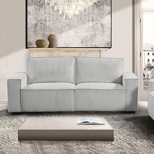 Reno 3 Seater Sofa Beige Colour Fabric Upholstery Wooden Structure Knock Down Feature In Back & Arms - Mekamart Australia