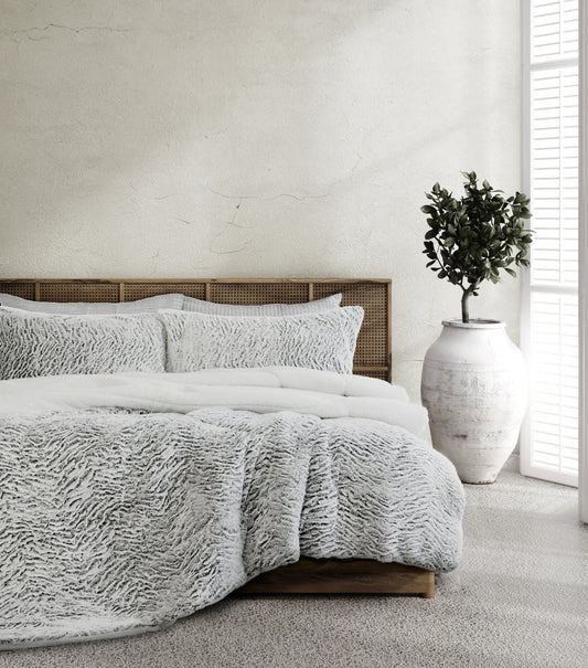 Faux Fur SHERPA 3PCE COMFORTER SET - QUEEN/KING - Mekamart Australia