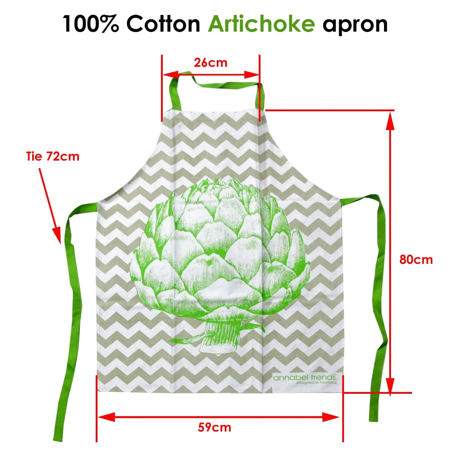 Artichoke 100% Cotton Apron 59 x 80cm - Mekamart Australia