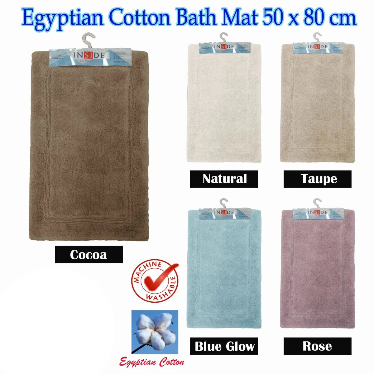 Egyptian Cotton Bath Mat 50x80 cm Taupe - Mekamart Australia