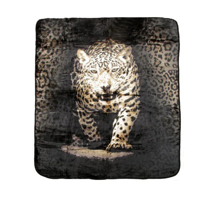 Soft 3D Animal Print Faux Mink Blanket Queen Leopard - Mekamart Australia
