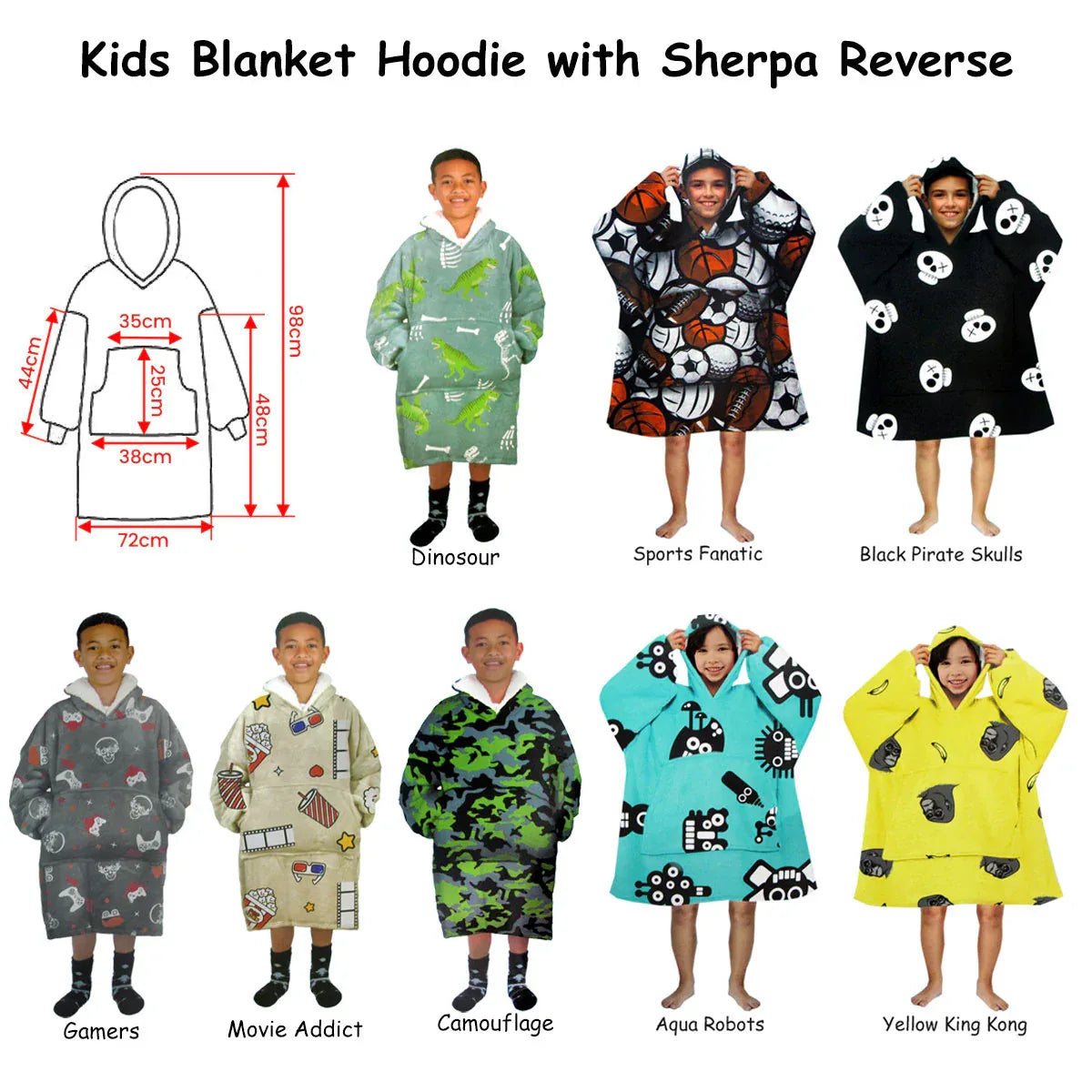 Blanket Hoodie with Sherpa Reverse Yellow King Kong - Mekamart Australia