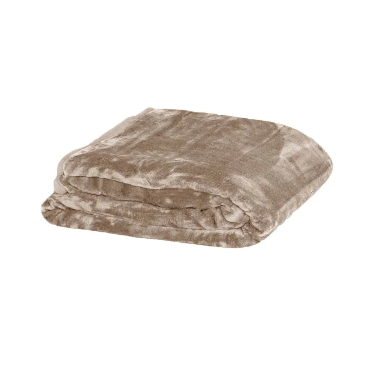 Soft Plain Faux Mink Blanket Queen Latte - Mekamart Australia