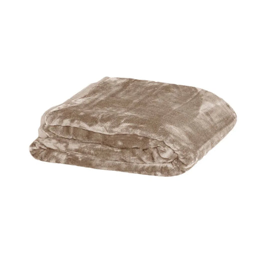 Soft Plain Faux Mink Blanket Queen Latte - Mekamart Australia