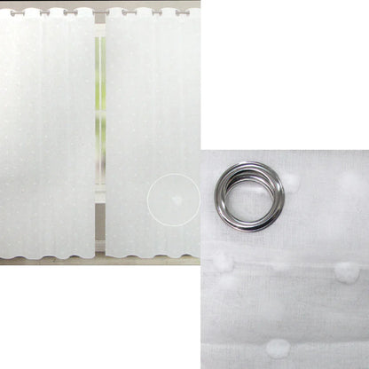 Bubble White Pair of Sheer Eyelet Curtains 140 x 223cm - Mekamart Australia