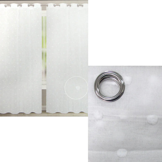 Bubble White Pair of Sheer Eyelet Curtains 140 x 223cm - Mekamart Australia