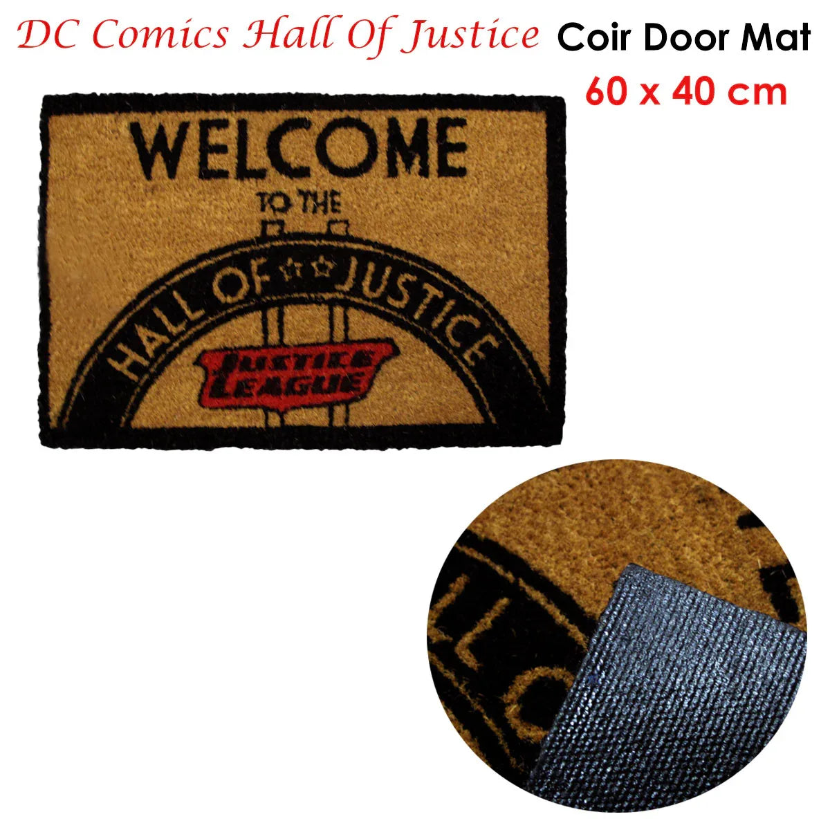 DC Comics Coir Door Mat - Hall Of Justice - Mekamart Australia